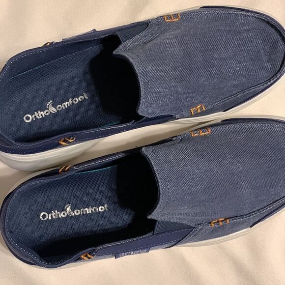 OrthoComfort size 10 slip on canvas loafer walk-in flat shoes - Picture 8 of 12